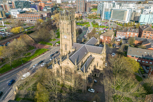 Leeds Cathedral Picture Board by Apollo Aerial Photography