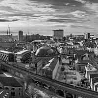 Buy canvas prints of Leeds City Black and White by Apollo Aerial Photography