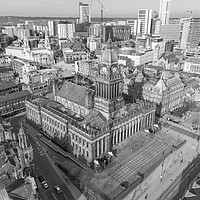 Buy canvas prints of Leeds Town Hall Black and White by Apollo Aerial Photography