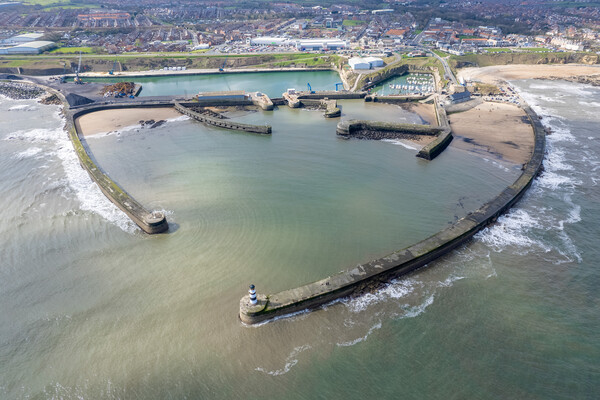 Seaham Harbour Aerial View Picture Board by Apollo Aerial Photography