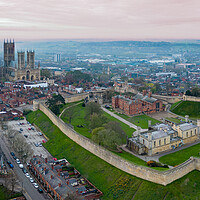 Buy canvas prints of Lincoln Cathedral and Castle by Apollo Aerial Photography