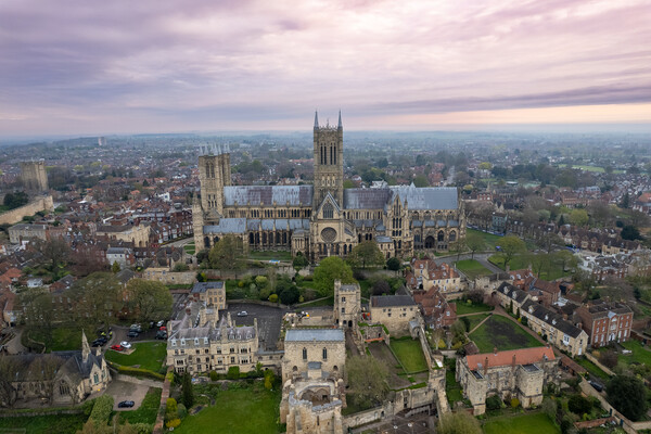 Lincoln Cathedral Sunrise Picture Board by Apollo Aerial Photography