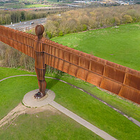 Buy canvas prints of The Angel Of The North by Apollo Aerial Photography