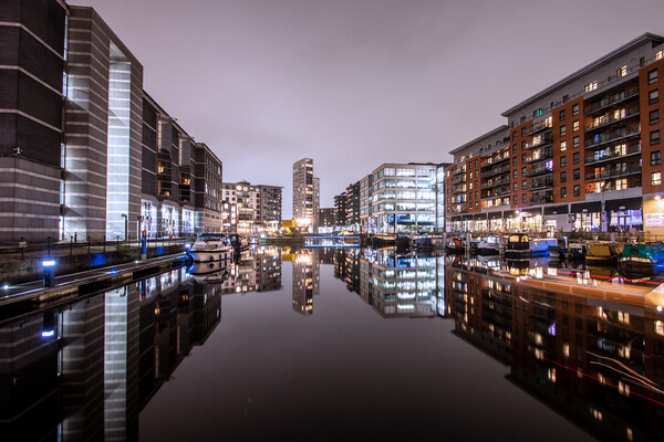 Leeds Dock at Night Picture Board by Apollo Aerial Photography