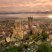 Buy canvas prints of Lincoln Cathedral Sunrise by Apollo Aerial Photography