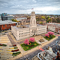 Buy canvas prints of Barnsley Town Hall Spring Blossom by Apollo Aerial Photography