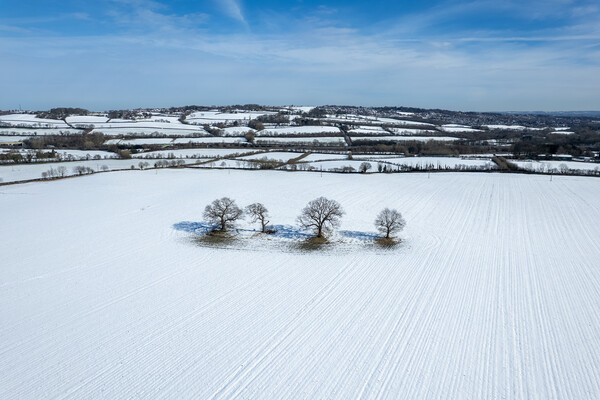 Snowy English Countryside Picture Board by Apollo Aerial Photography