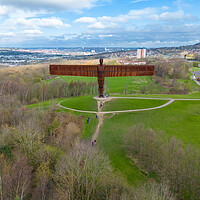 Buy canvas prints of The Angel Of The North by Apollo Aerial Photography