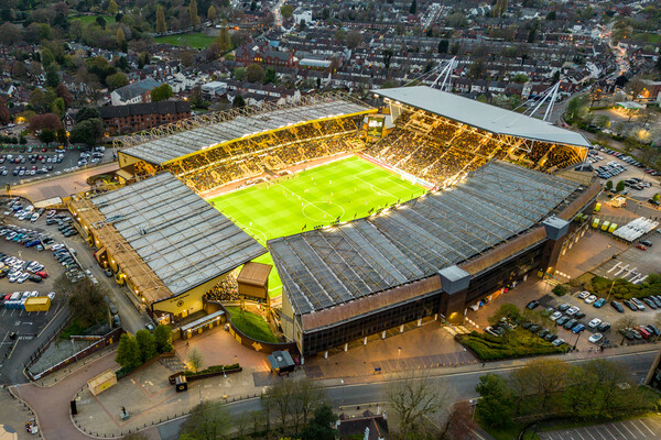 Electrifying Nights at Molineux Stadium Picture Board by Apollo Aerial Photography