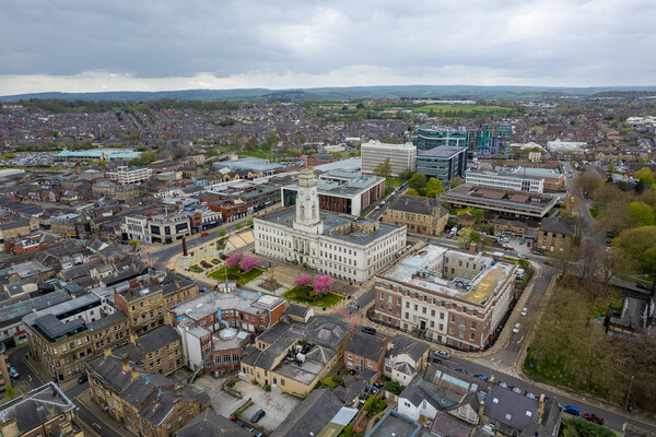 Barnsley Town Hall and University Campus Picture Board by Apollo Aerial Photography