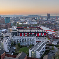 Buy canvas prints of Bramall Lane Sunset by Apollo Aerial Photography