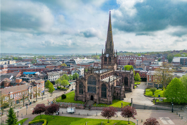 Rotherham Minster Picture Board by Apollo Aerial Photography