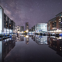 Buy canvas prints of Leeds Dock Starry Night by Apollo Aerial Photography