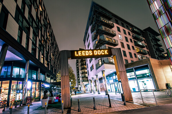 Leeds Dock Picture Board by Apollo Aerial Photography
