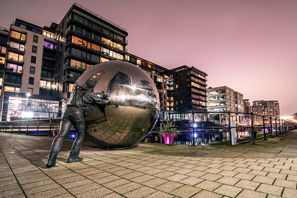 Mirror Ball Leeds Dock  Picture Board by Apollo Aerial Photography