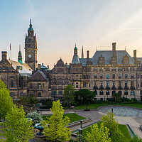 Buy canvas prints of Sheffield Town Hall and Peace Gardens by Apollo Aerial Photography