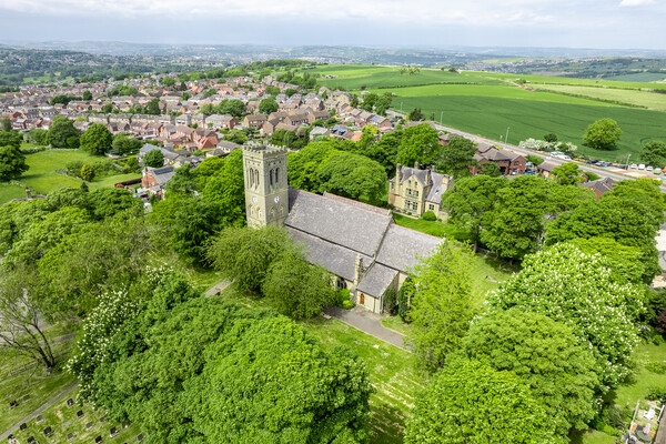 The Parish Church of St John Lepton Picture Board by Apollo Aerial Photography