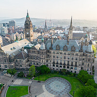 Buy canvas prints of Sheffield Town Hall and Peace Gardens by Apollo Aerial Photography