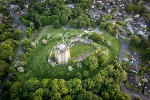 Conisbrough Castle From Above Picture Board by Apollo Aerial Photography
