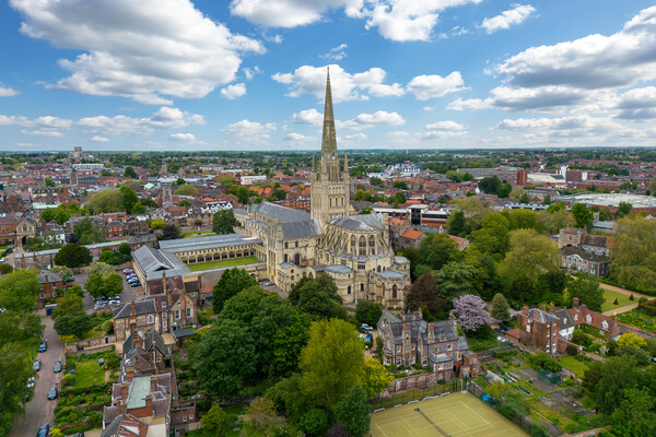 Norwich Cathedral Picture Board by Apollo Aerial Photography