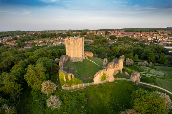 Conisbrough Castle Last Light Picture Board by Apollo Aerial Photography
