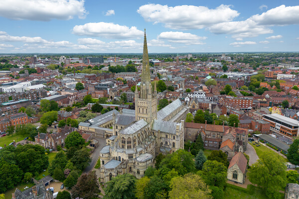 Norwich Cathedral  Picture Board by Apollo Aerial Photography