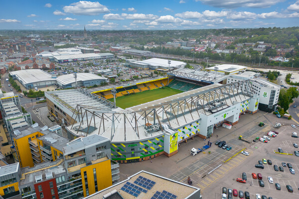 Carrow Road Norwich City Picture Board by Apollo Aerial Photography