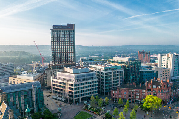 St Pauls Tower, Sheffield Picture Board by Apollo Aerial Photography
