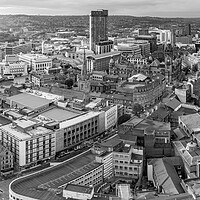 Buy canvas prints of Sheffield Skyline Black and White by Apollo Aerial Photography