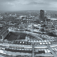 Buy canvas prints of Sheffield Skyline Black and White by Apollo Aerial Photography