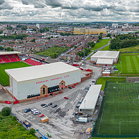 Buy canvas prints of Oakwell Stadium Panorama by Apollo Aerial Photography