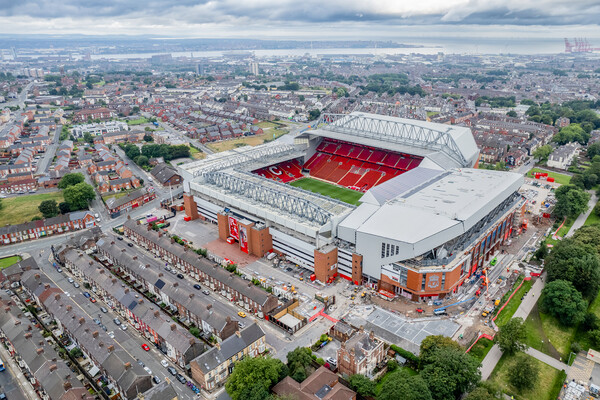 Anfield Liverpool Red Picture Board by Apollo Aerial Photography
