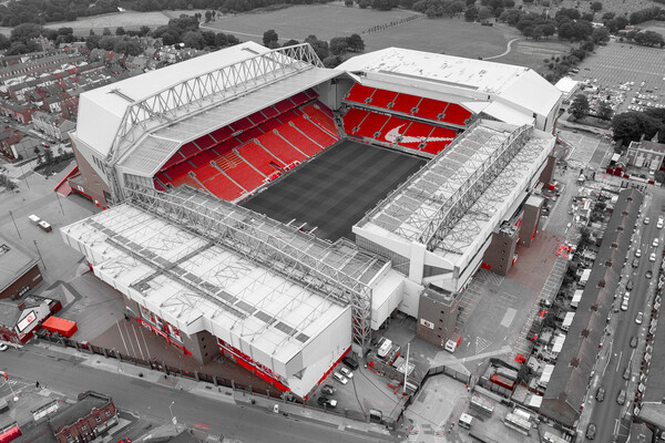 Anfield Red Picture Board by Apollo Aerial Photography
