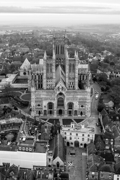 Lincoln Cathedral Black and White Picture Board by Apollo Aerial Photography