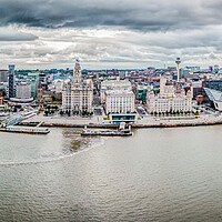Buy canvas prints of Ferry On The Mersey by Apollo Aerial Photography
