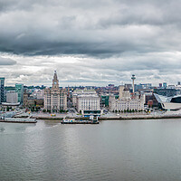 Buy canvas prints of Liverpool Waterfront Aerial Panorama by Apollo Aerial Photography