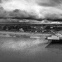 Buy canvas prints of Cleethorpes Pier Black and White by Apollo Aerial Photography