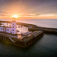 Buy canvas prints of Scarborough Harbour Sunrise by Apollo Aerial Photography