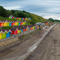 Buy canvas prints of Scarborough Beach Huts by Apollo Aerial Photography