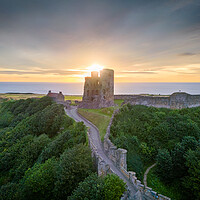 Buy canvas prints of Scarborough Castle Sunrise by Apollo Aerial Photography