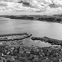 Buy canvas prints of Scarborough's South Bay Black and White by Apollo Aerial Photography
