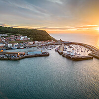 Buy canvas prints of Scarborough Sunrise Panorama by Apollo Aerial Photography
