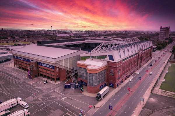 Ibrox Rangers FC Canvas Print by Apollo Aerial Photography