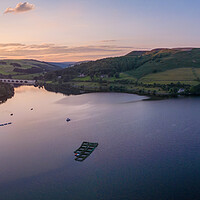 Buy canvas prints of Ladybower Reservoir at Sunset by Apollo Aerial Photography