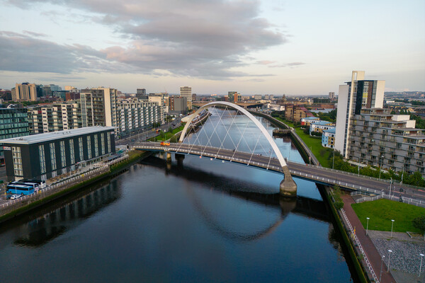The Clyde Arc Bridge Picture Board by Apollo Aerial Photography