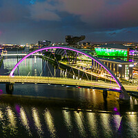 Buy canvas prints of The Clyde Arc Bridge at Night by Apollo Aerial Photography