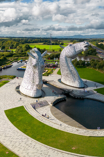 Kelpies Sculpture Falkirk Picture Board by Apollo Aerial Photography