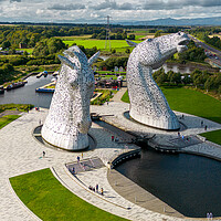 Buy canvas prints of Kelpies Sculpture Falkirk by Apollo Aerial Photography