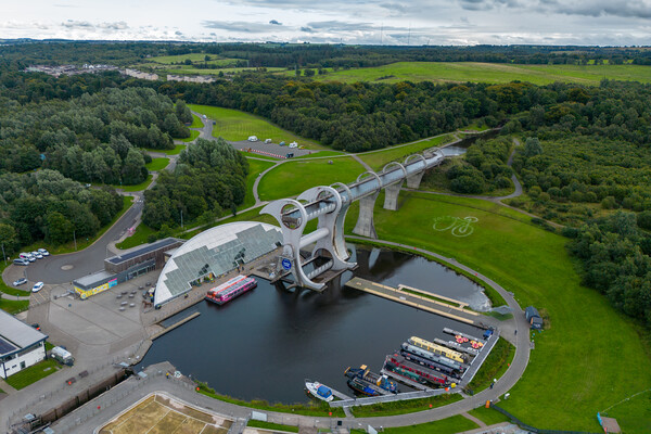 The Falkirk Wheel Picture Board by Apollo Aerial Photography