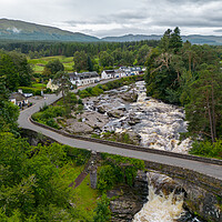 Buy canvas prints of Dochart Falls in Killin  by Apollo Aerial Photography
